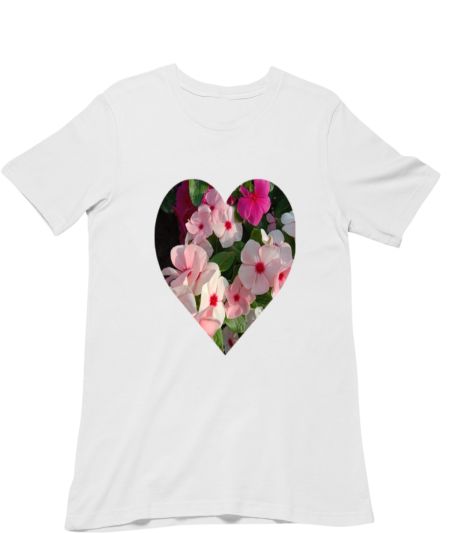 Pink and White Heart Colour Flower Design Tote Bag Classic T-Shirt