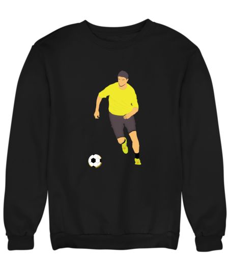 Cool Football Player Illustration Yellow Color Sweatshirt