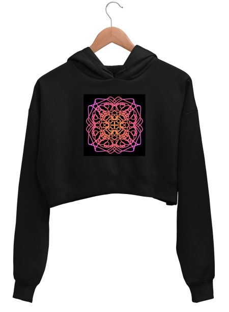 Gradient Symmetry Crop Hoodie