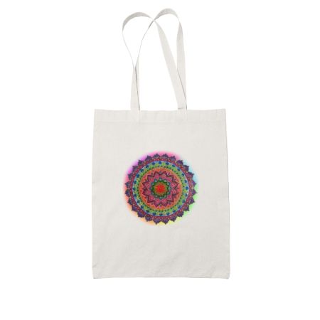 Rainbow Mandala White Tote Bag