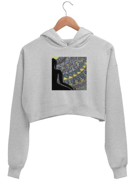 budha mandala Crop Hoodie