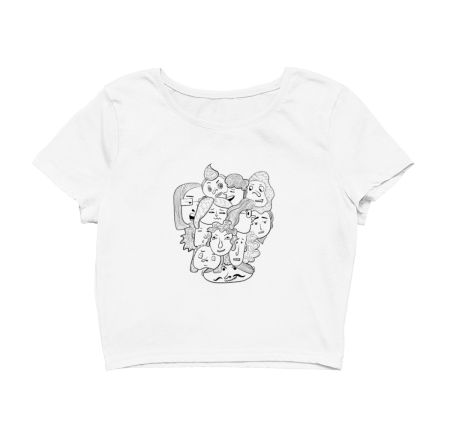 Creepy / Awkward Illustration  Crop Top