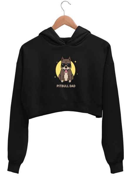 Pitbull daddy Crop Hoodie