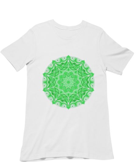 Beautiful And Magenta Color Abstract Mandala Green Regular T-Shirt