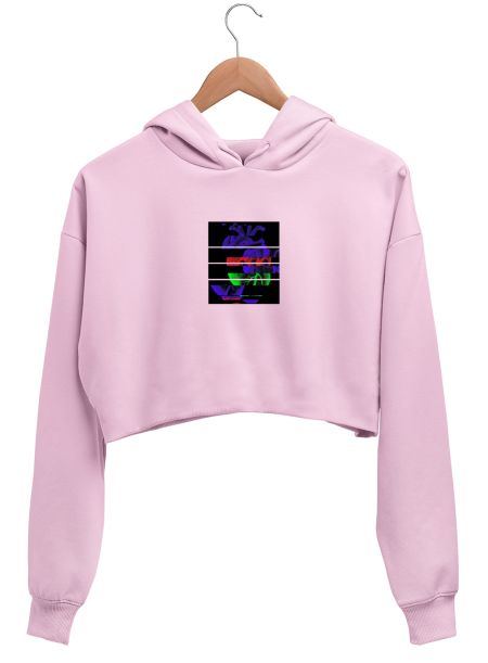 Heart Glitch 2 Crop Hoodie