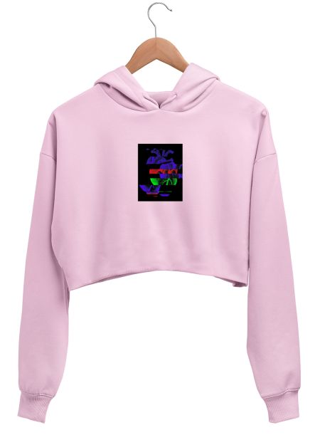 Heart Glitch 3 Crop Hoodie