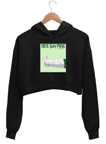 Nice Guy Pose by Rock Lee(Naruto) Crop Hoodie