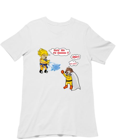 Meme Dog Goku vs Saitama Classic T-Shirt