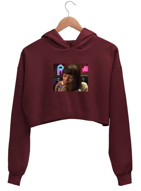 Pulp Fiction - Mia wallace Digital art Crop Hoodie