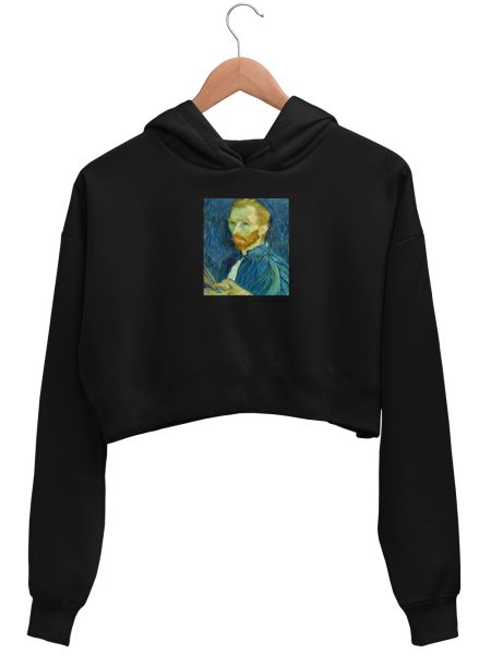 vincent -depression is not real ? Crop Hoodie