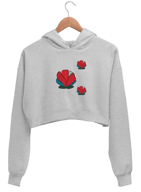 vintage flower flair Crop Hoodie