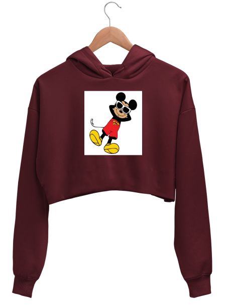 JUST CHILL MICKEY Crop Hoodie