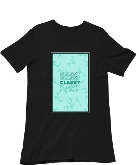 classy | aqua blue | typo Regular T-Shirt