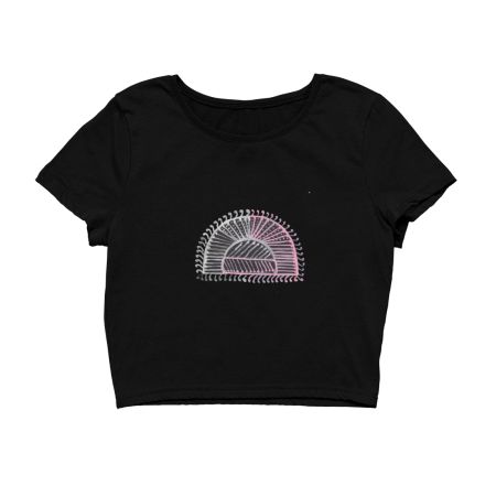 Pattern -silver and pink Crop Top