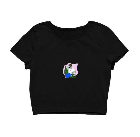 plant mom hoodie Crop Top