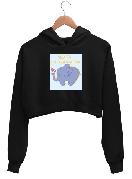 You're Elephantastic  Crop Hoodie