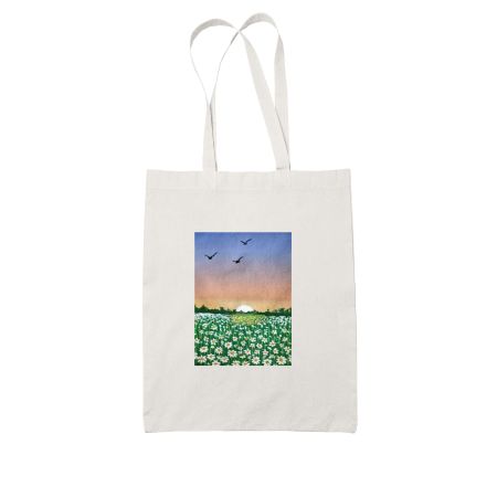 Daisy flower field White Tote Bag