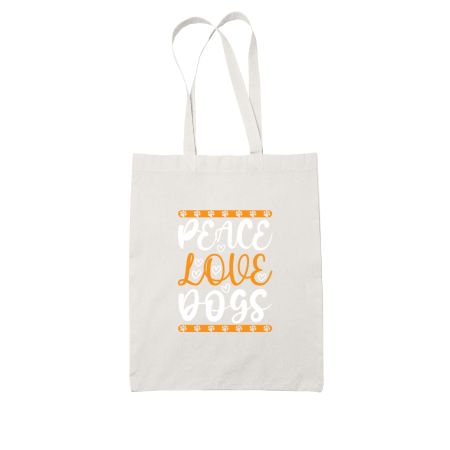 Peace Love Dogs White Tote Bag