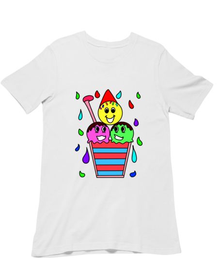 Cute Ice Cream Basket Illustration Classic T-Shirt