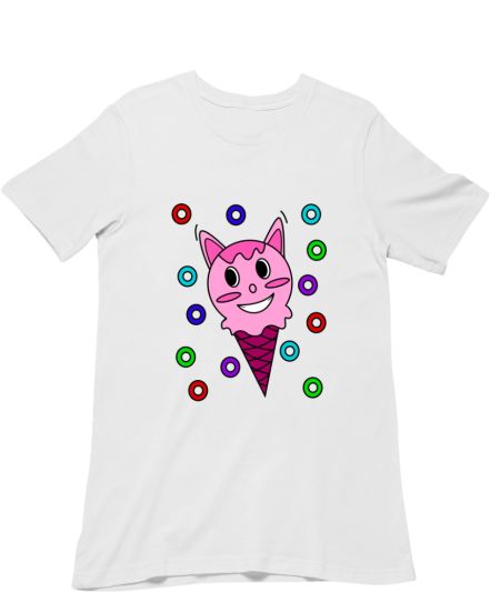 Cute Ice Cream Cone Happy Illustration Classic T-Shirt