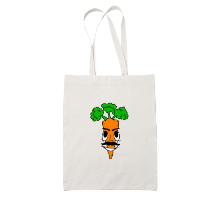 Funny Carrot Vegetable Illustration White Tote Bag