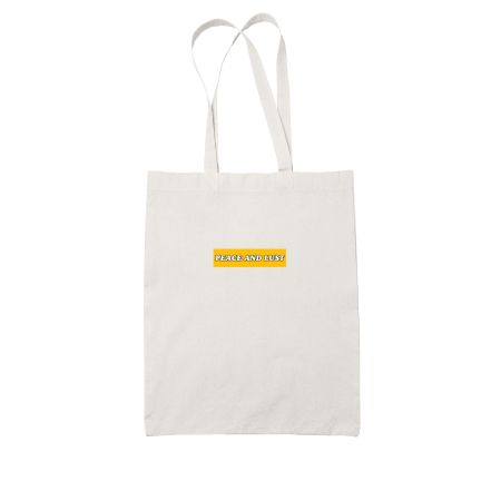 PEACE and LUST White Tote Bag