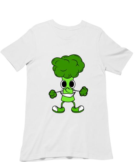 Funny Broccoli Vegan Vegetable Illustration Classic T-Shirt