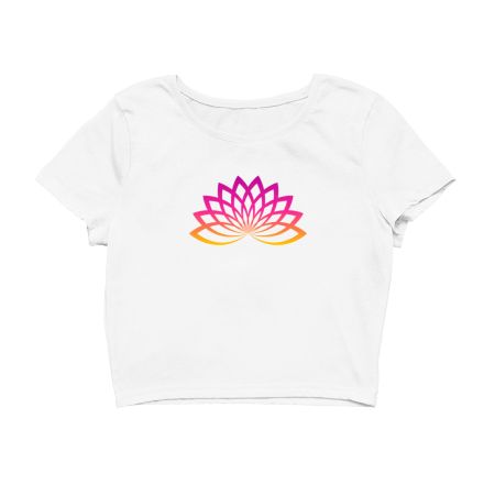 Lotus Flower Vector Art Crop Top