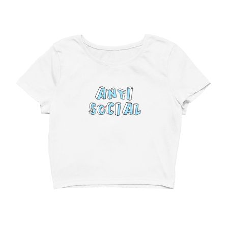 Anti Social - sad kid aesthetic Crop Top