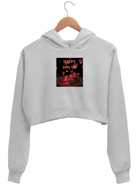 HAPPY DIWALI Crop Hoodie