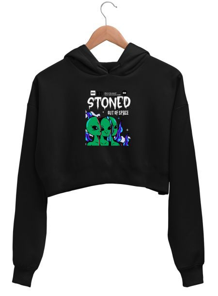 Stoned Alien Crop Hoodie