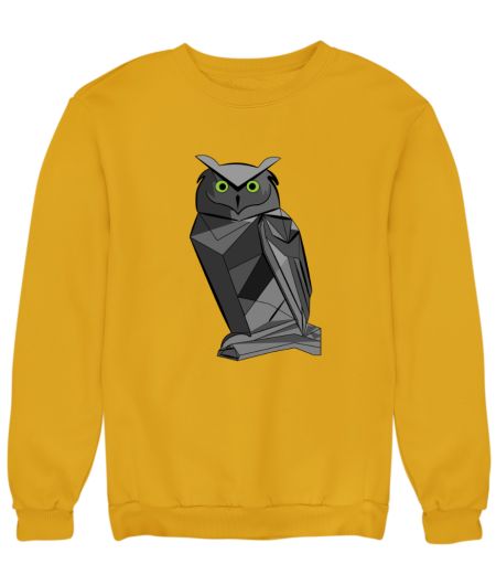 Black owl geometric vector art Sweatshirt