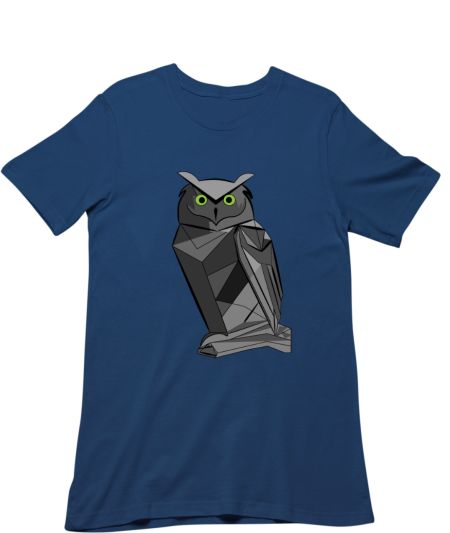 Black owl geometric vector art Classic T-Shirt