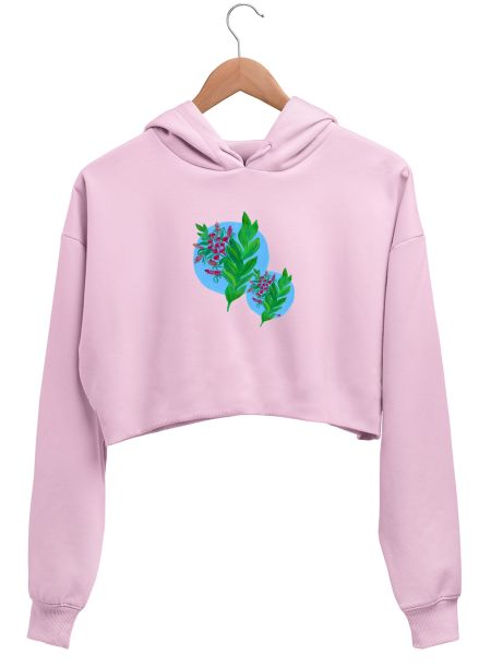 Abstract Floral Blooms Crop Hoodie