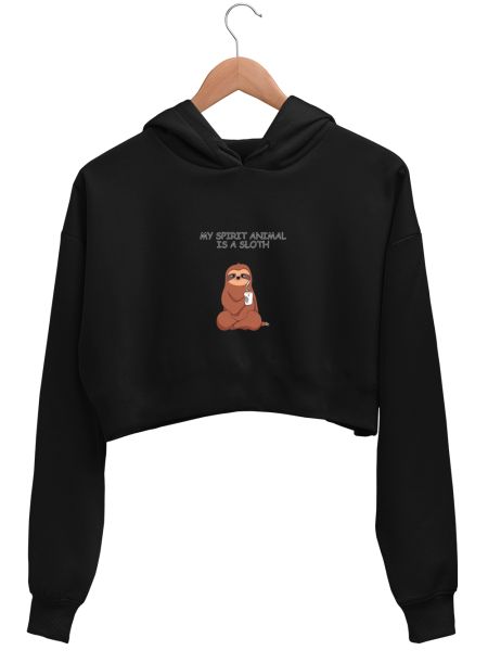 My spirit animal is a sloth Crop Hoodie