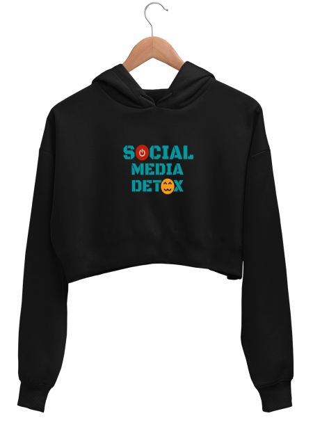 Social Media Detox Crop Hoodie