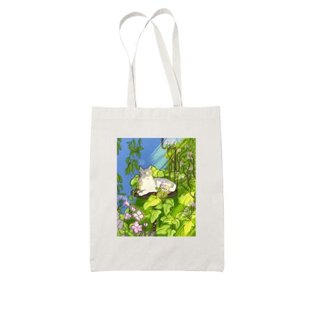 Ghibli Cat White Tote Bag