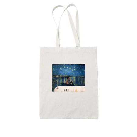 Starry Night × Into the wild White Tote Bag