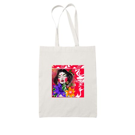  POV South Asian  Flower Girl  White Tote Bag