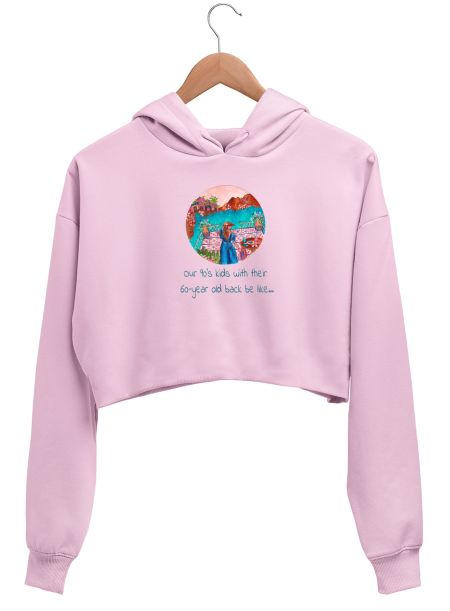 90's Kids Memes- Backache edition Crop Hoodie