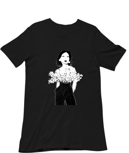 Black & white Flower girl Classic T-Shirt