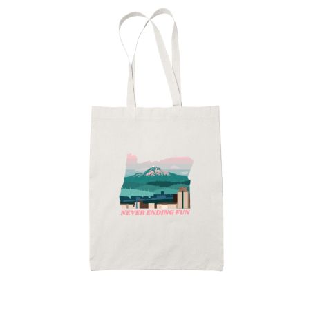 NEVER ENDING FUN White Tote Bag