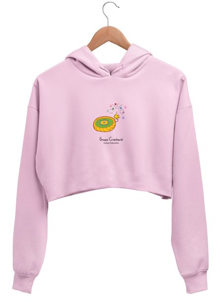 Eco Friendly Festival Vibes - Green Crackers 04 Crop Hoodie