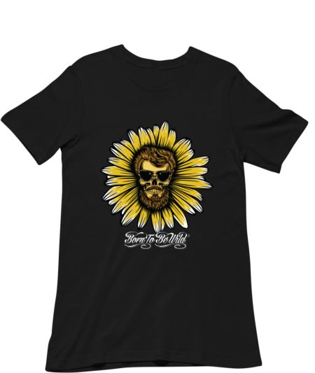 Sunflower Skull Born To Be Wild Classic T-Shirt