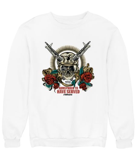 Skull With Gun and Army Proud To Have Served Veterans Sweatshirt