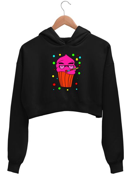 Kawaii Icecream Blowing Bubbles Crop Hoodie