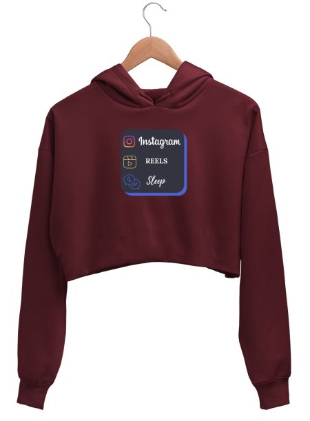 Instagram Reels Sleep Crop Hoodie