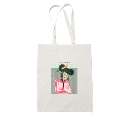 Kawaii Anime Girl White Tote Bag