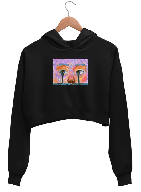 Surreal Eyes Crop Hoodie