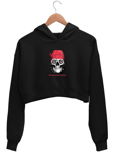 Keep your opinion to yourself  Crop Hoodie